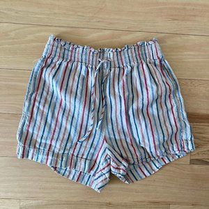 madewell drawstring pull-on shorts in rainbow stripe - s